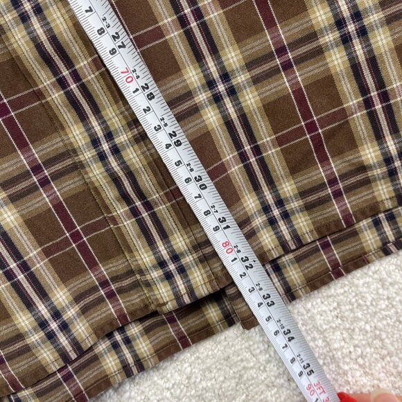 Khakis By Arrow Preppy Oxford Button Down Thick Shirt Men Size 2XL Brown Plaid - Picture 8 of 14